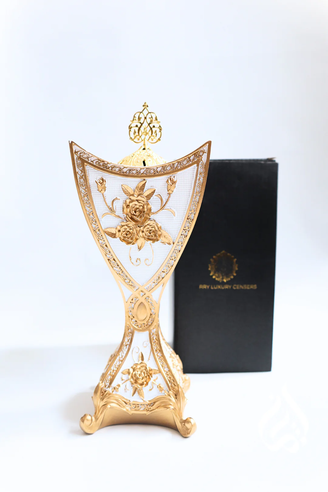 Bukhoor Burner  - White & Gold - Image 2