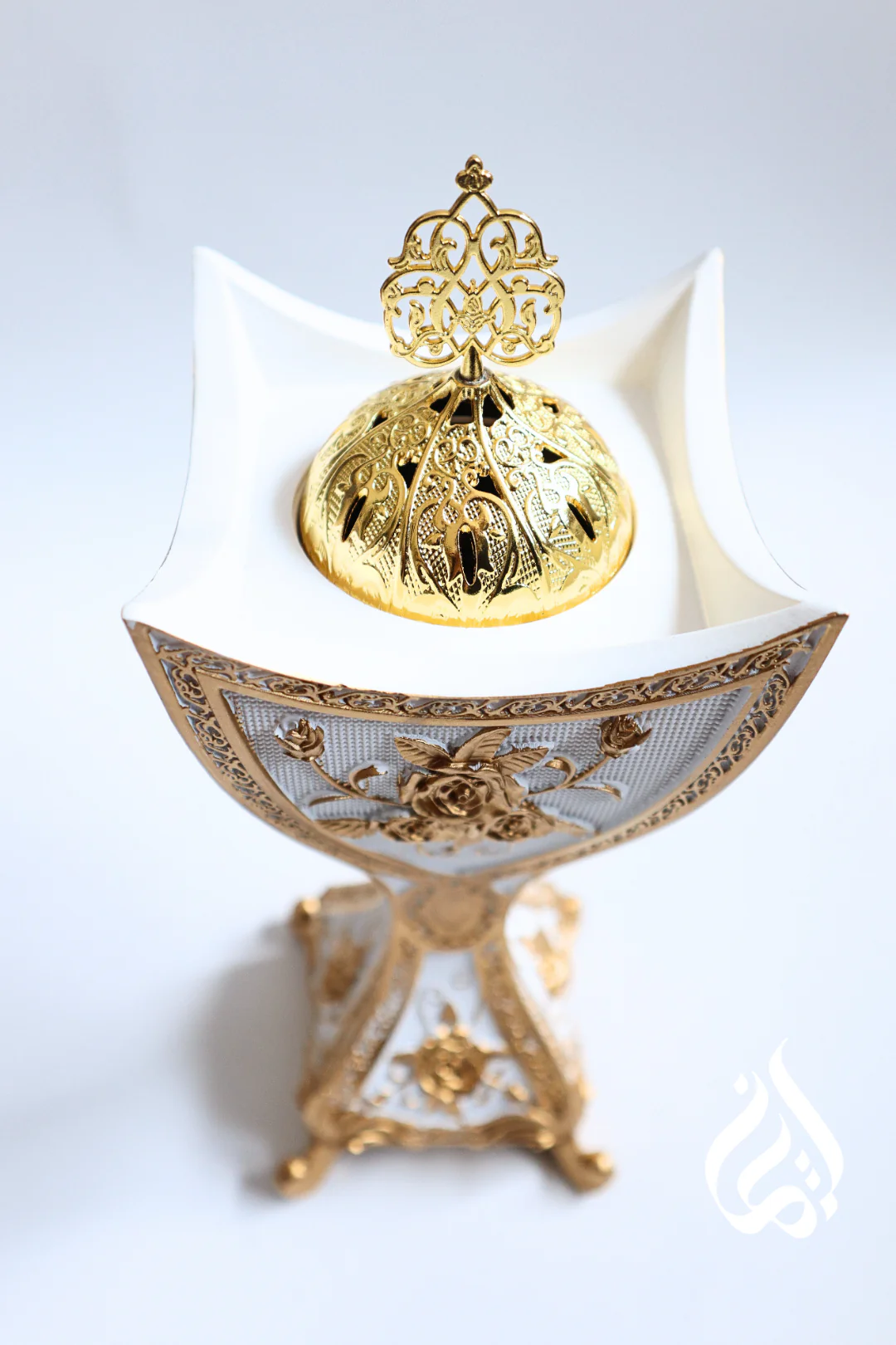 Bukhoor Burner  - White & Gold - Image 3