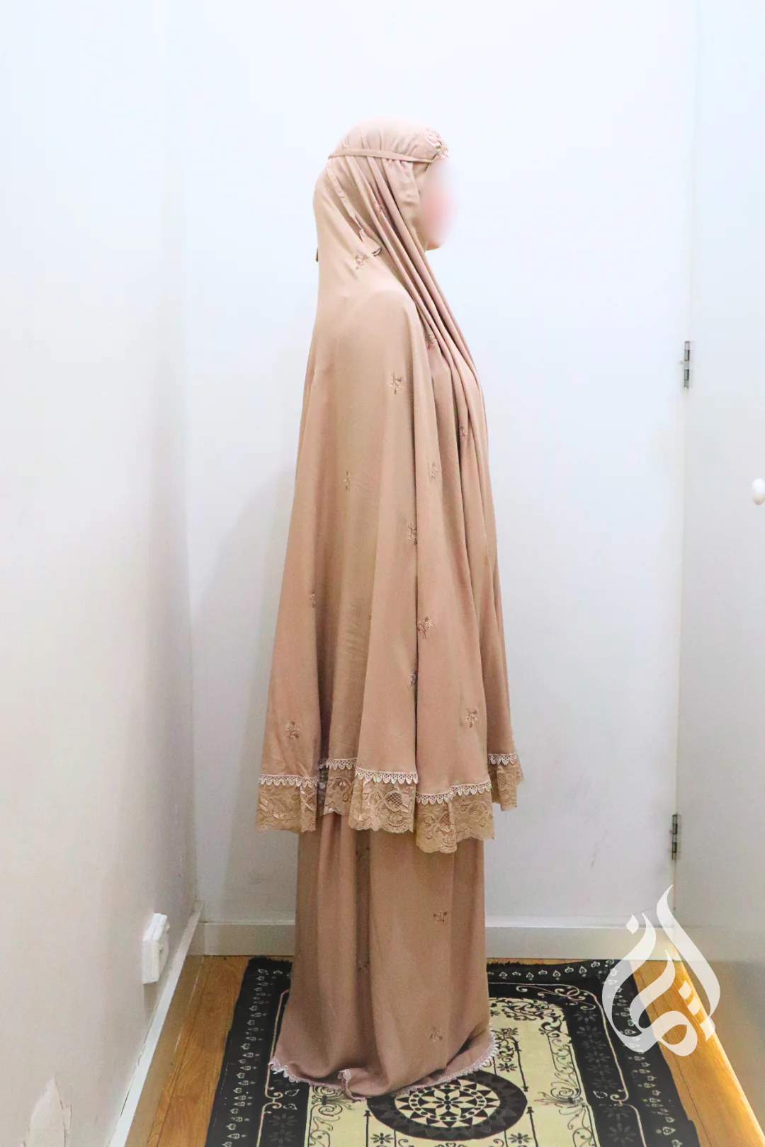 Cotton Prayer Outfit - Floral Embroidery (Multicolour) - Image 11