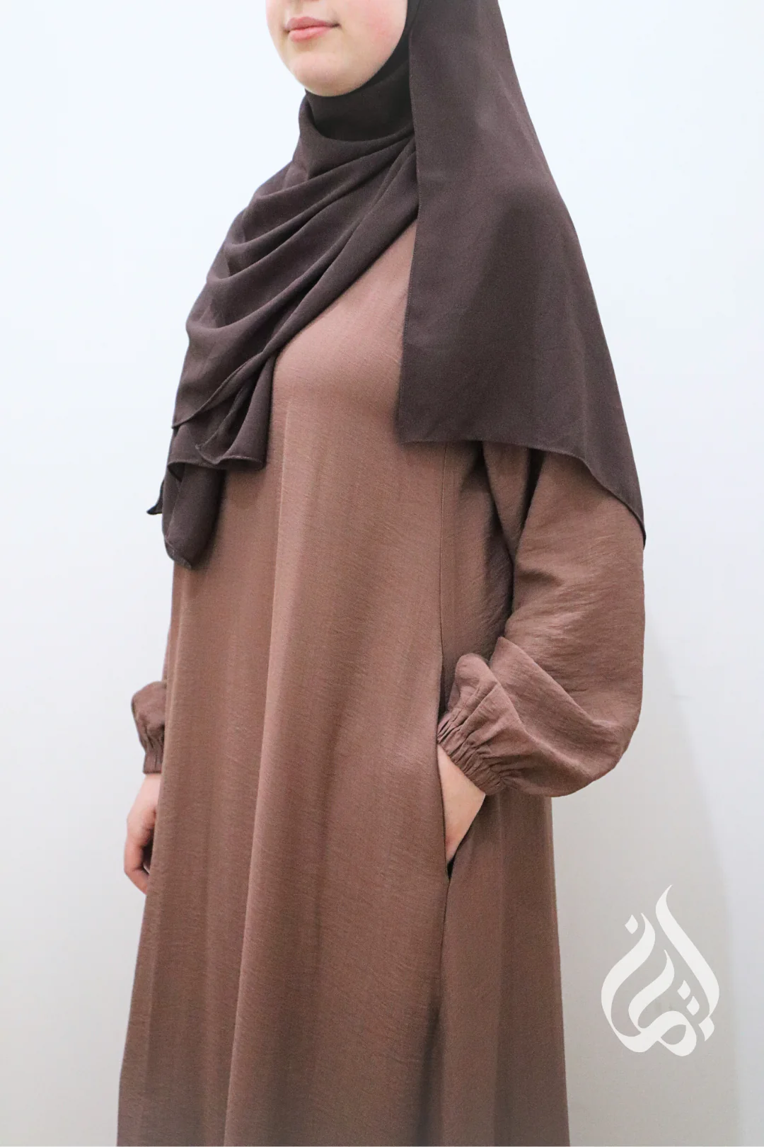 Plain Classic Dress - Chestnut - Image 4