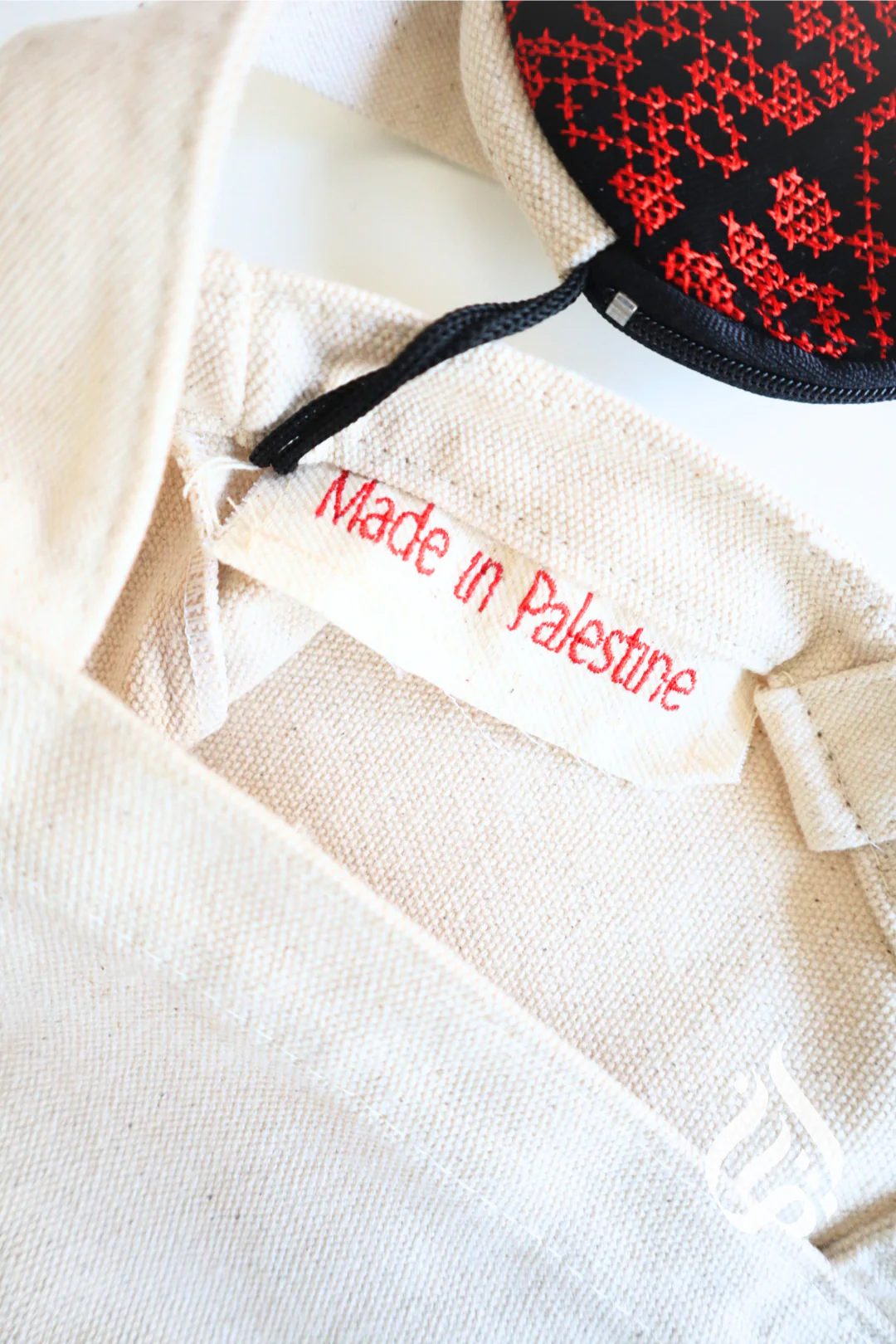 West Bank Tote Bag with Tatreez - Cream - Image 4